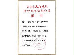 天行(中国)管业重合同守信用企业证书荣誉